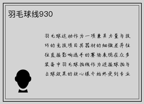 羽毛球线930